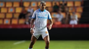 Le défenseur de l'OM Facundo Medina lors d'un match de préparation des Marseillais, 29 juillet 2025