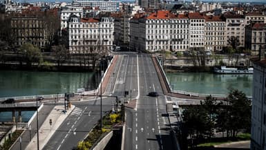 La ville de Lyon désertée pendant le confinement en mars 2020.