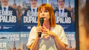 Tiffany Joncour, députée (RN) du Rhône, lors du lancement de campagne d'Alexandre Dupalais (RN-UDR) aux élections municipales, le 20 septembre 2025.