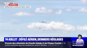 14-juillet: derniers réglages avant le défilé aérien pour la patrouille de France
