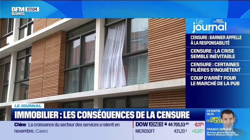 Censure du gouvernement: l'immobilier, déjà en crise, pourrait être fortement impacté