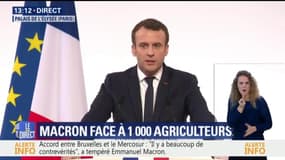 "Qui peut dans les yeux me dire que le Mercosur est la cause de son problème?", demande Macron aux agriculteurs