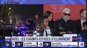 Karl Lagerfeld donne le coup d’envoi des illuminations de Noël sur les Champs-Élysées  