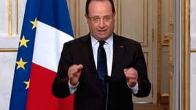 François Hollande, ce mercredi à la sortie du Conseil des ministres