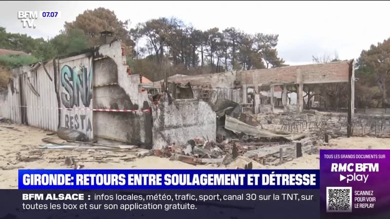 Incendies en Gironde: retours des habitants entre soulagement et détresse