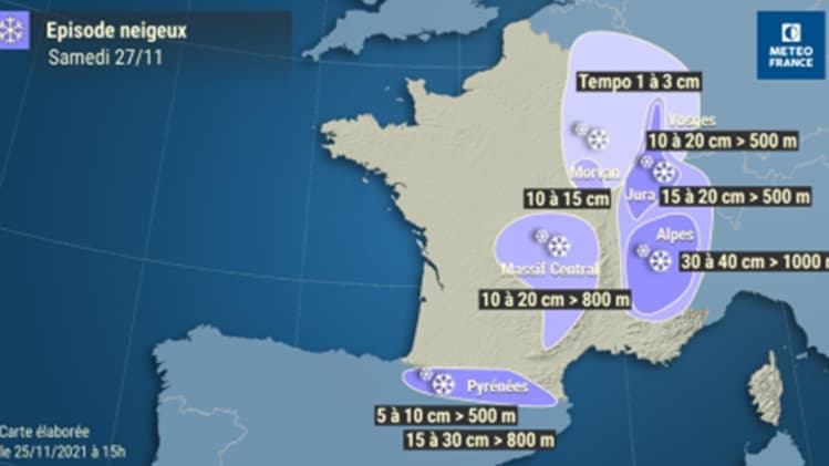 De la neige attendue le dernier week-end de novembre