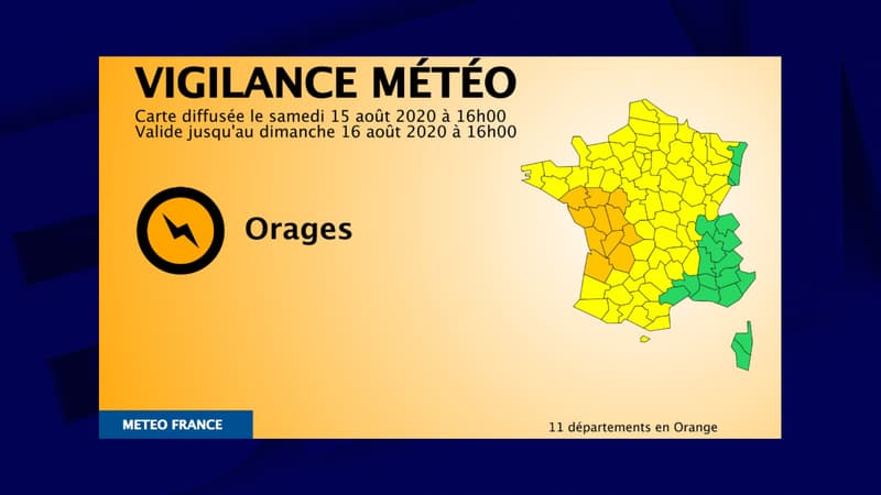 L'alerte orange diffusée par Météo-France
