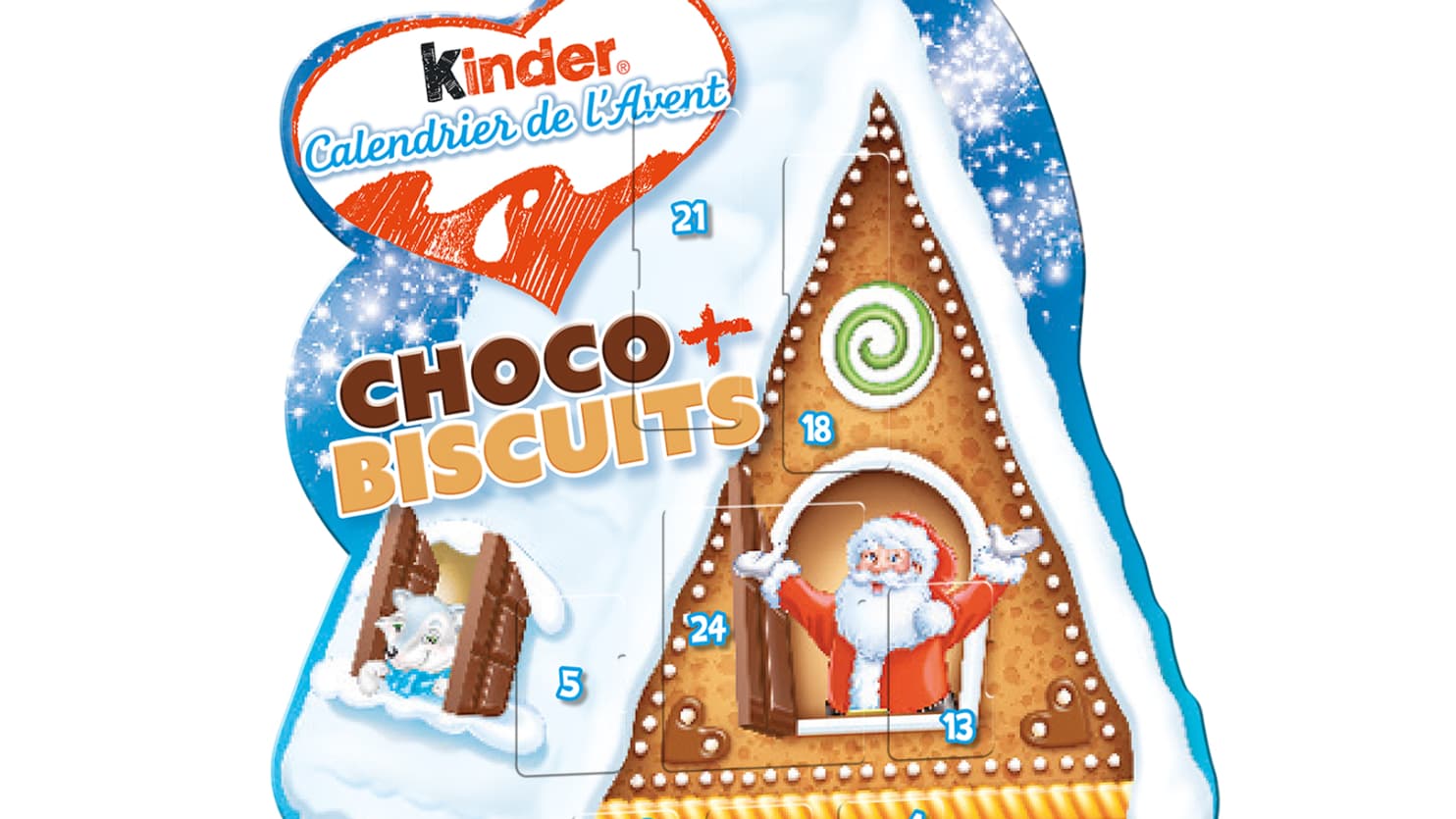 Le calendrier de l'Avent Choco + biscuits de Kinder Le calendrier de l'Avent Choco + biscuits de Kinder