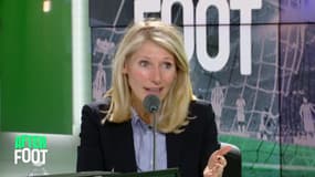 La ministre des Sports, Marie Barsacq, sur le plateau de l'After Foot, le 3 mars 2025