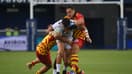 Posolo Tuilagi lors du match amica Perpignan-Montpellier (24-34), le 29 août 2025