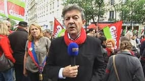 Jean-Luc Mélenchon, en direct de la manifestation parisienne contre la réforme des retraites.