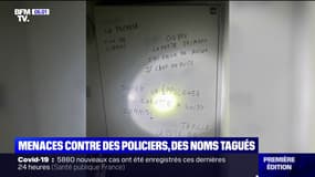Des tags menaçants des policiers dans le hall d'un immeuble dans l'Essonne