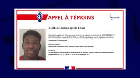 Joshua Ridjali, 14 ans, a disparu depuis vendredi 9 janvier 2026. La gendarmerie a lancé un appel à témoins. 
