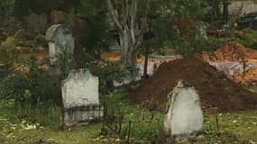 La fosse creusée pour le film Les Misérables.