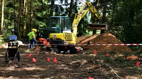 Fouille le 16 août 2023 d'une possible "fosse" à Meymac, en Corrèze, pour retrouver les restes d'une trentaine de soldats allemands exécutés par des résistants en juin 1944