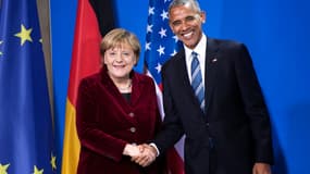 Barack Obama et Angela Merkel complices, lors de leur conférence de presse commune du 17 novembre. 