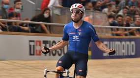 Elia Viviani lors des Mondiaux de piste à Roubaix
