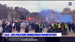 Lille: près de 300 policiers municipaux manifestent