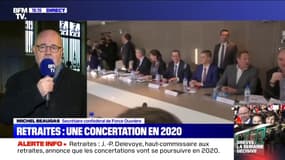 Michel Beaugas (FO): "Ce qu'on nous a présenté aujourd'hui, c'est le rapport qu'on nous a présenté en juillet"