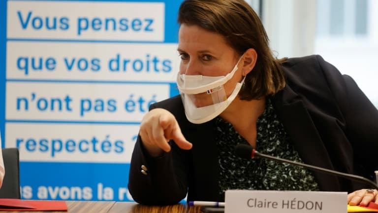La Défenseure des droits Claire Hédon à Paris, le 12 février 2021