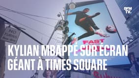 La réaction de Kylian Mbappé à son immense photo exposée à Times Square à New York