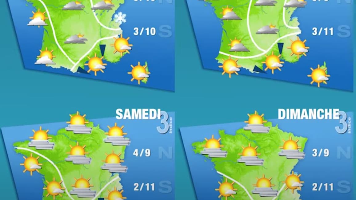 Prévisions météorologiques de Météo-France pour les  2, 3, 4 ou 5 février 2023