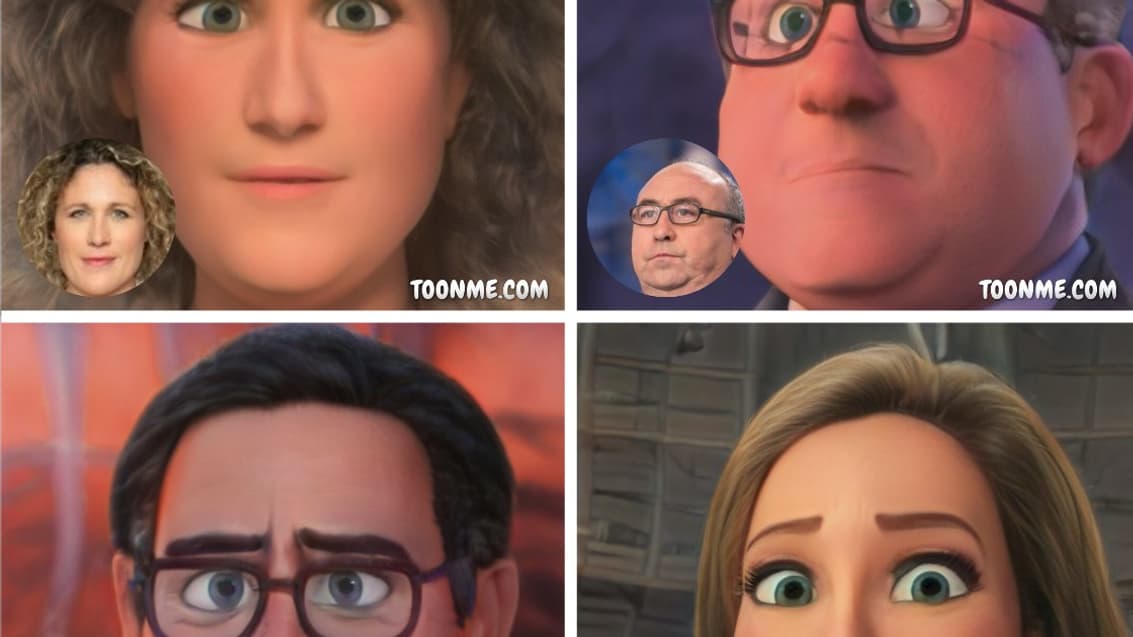 L'équipe "Neumann-Lechypre" transformée en personnages PIXAR.