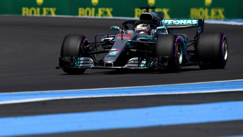 Lewis Hamilton, ce vendredi, sur le circuit Paul-Ricard du Castellet (Var), pour le retour du Grand Prix de France, après 10 ans d'absence.