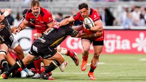 Camille Chat lors du match Lyon-Sharks (34-21, Challenge Cup), le 6 avril 2025