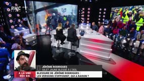 Blessure de #JérômeRodrigues : "J'ai été visé deux fois, on voit un policier m'attaquer par la gauche avec une grenade, et l'autre policier par la droite avec un LBD" Jérôme Rodrigues #GGRMC 