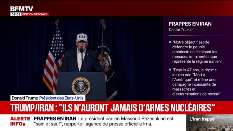 "Quand nous aurons terminé, le gouvernement sera à vous", assure Donald Trump au peuple iranien