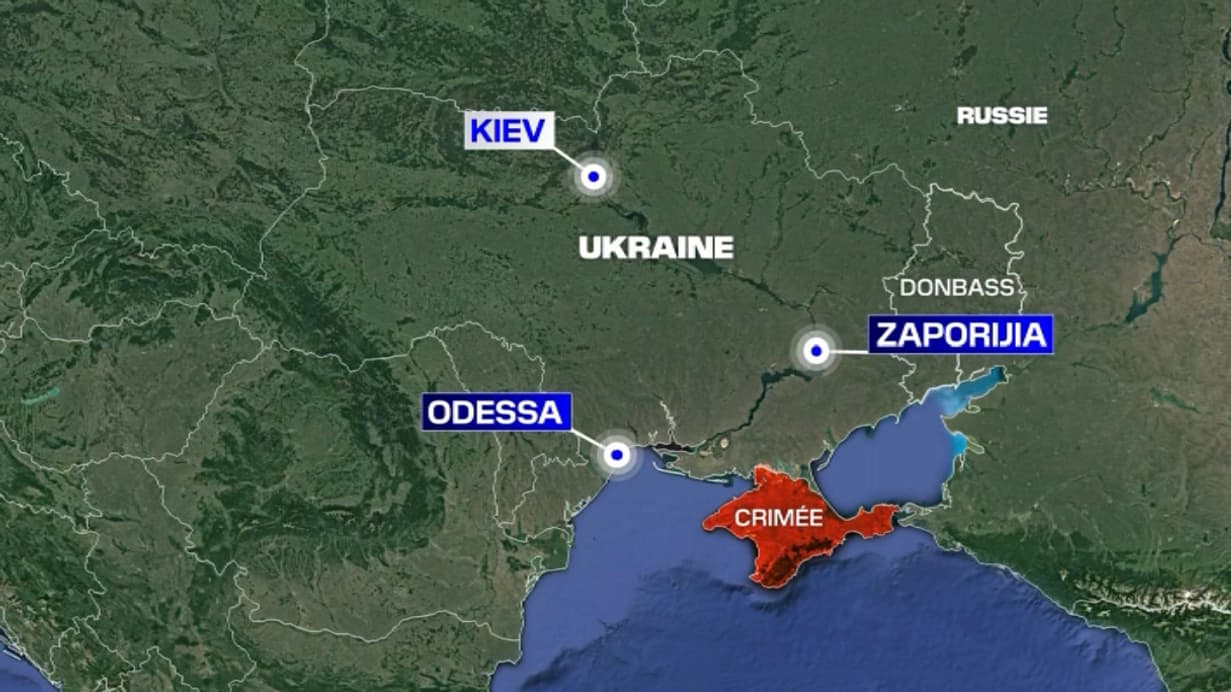 Les villes touchées par des frappes russes, le 4 mai 2023 Les villes touchées par des frappes russes, le 4 mai 2023