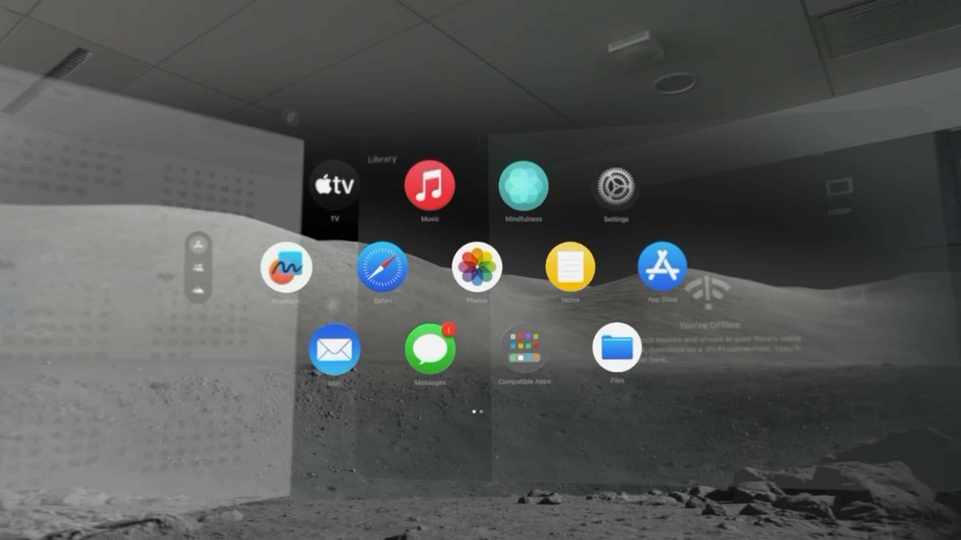 L'interface de l'Apple Vision Pro L'interface de l'Apple Vision Pro