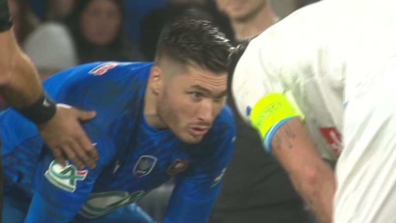 Le coup d'intox de Gallon à Gigot lors de la séance de tirs au but entre Rennes et l'OM en Coupe de France, 21 janvier 2024