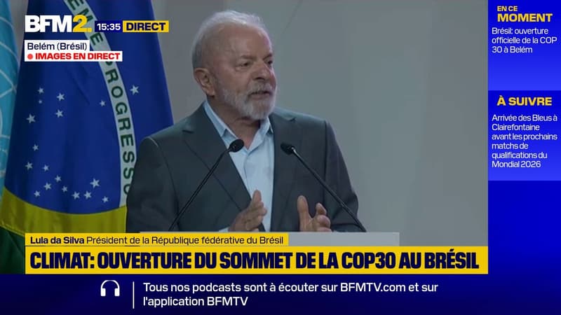 "Une tragédie actuelle": le président brésilien alerte sur le changement climatique en ouverture de la COP30