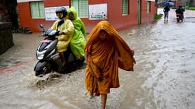 Une inondation près de Katmandou, Népal, le 6 juillet 2024