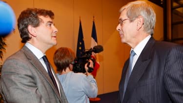 Arnaud Montebourg, ici en compagnie de Philippe Varin, le PDG de PSA, vient d'annoncer que la fermeture du site d'Aulnay était inévitable, mardi 5 février.
