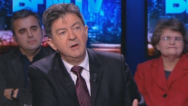 Jean-Luc Mélenchon sur le plateau de BFM Politique, dimanche 16 février 2014.