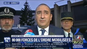 Gilets jaunes: "Dès qu'il y aura des violences nous interviendrons, la réponse est celle de la fermeté" prévient Laurent Nuñ ez