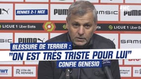 Rennes 2-1 Nice :  "On est très triste pour lui", confie Genesio après la grosse blessure de Terrier