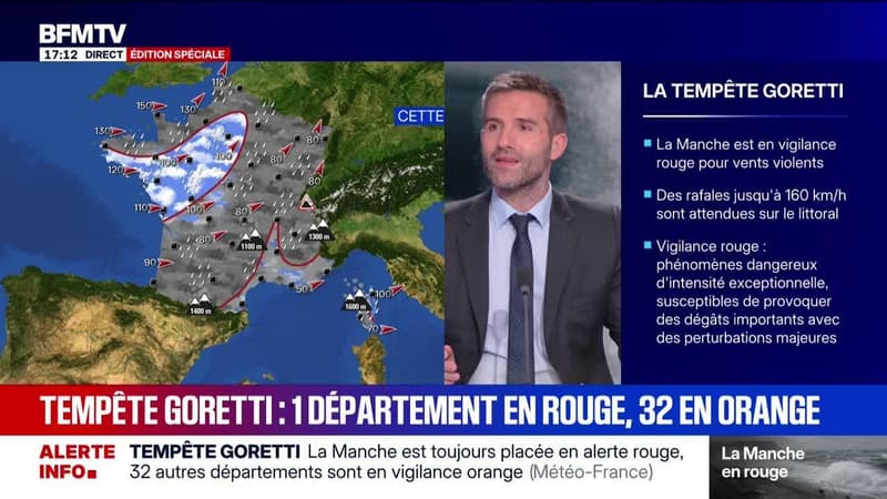 Marshall Truchot : Tempête Goretti, la Manche en vigilance rouge - 08/01