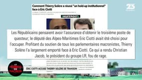 Le monde de Macron: Éric Ciotti accuse Thierry Solère de trahison – 29/06