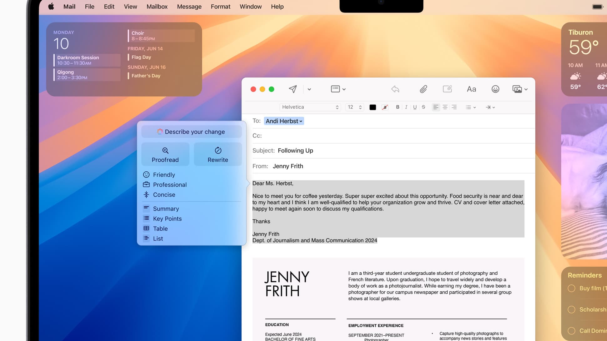 Apple Intelligence peut vous apporter de l'aide pour mieux écrire vos textes
