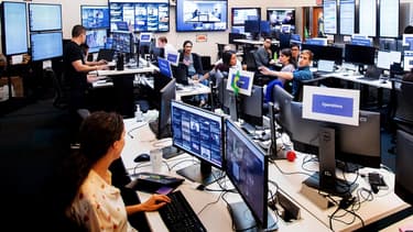 Un centre de modération des contenus aux États-Unis.