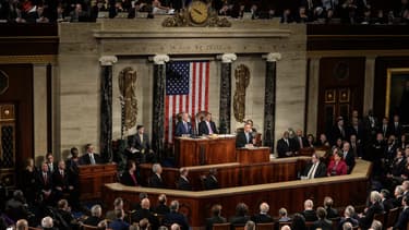 Barack Obama délivre son discours sur l'état de l'Union, le 20 janvier 2015, au Capitole.
