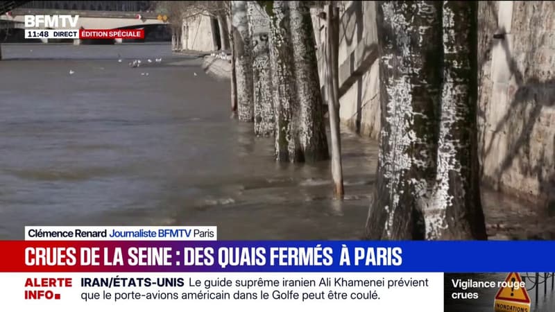 Crues de la Seine: certains quais fermés à Paris