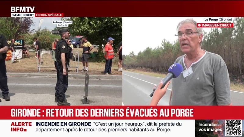 Incendie en Gironde: les habitants du Porge attendent de savoir "si leur maison est toujours debout"