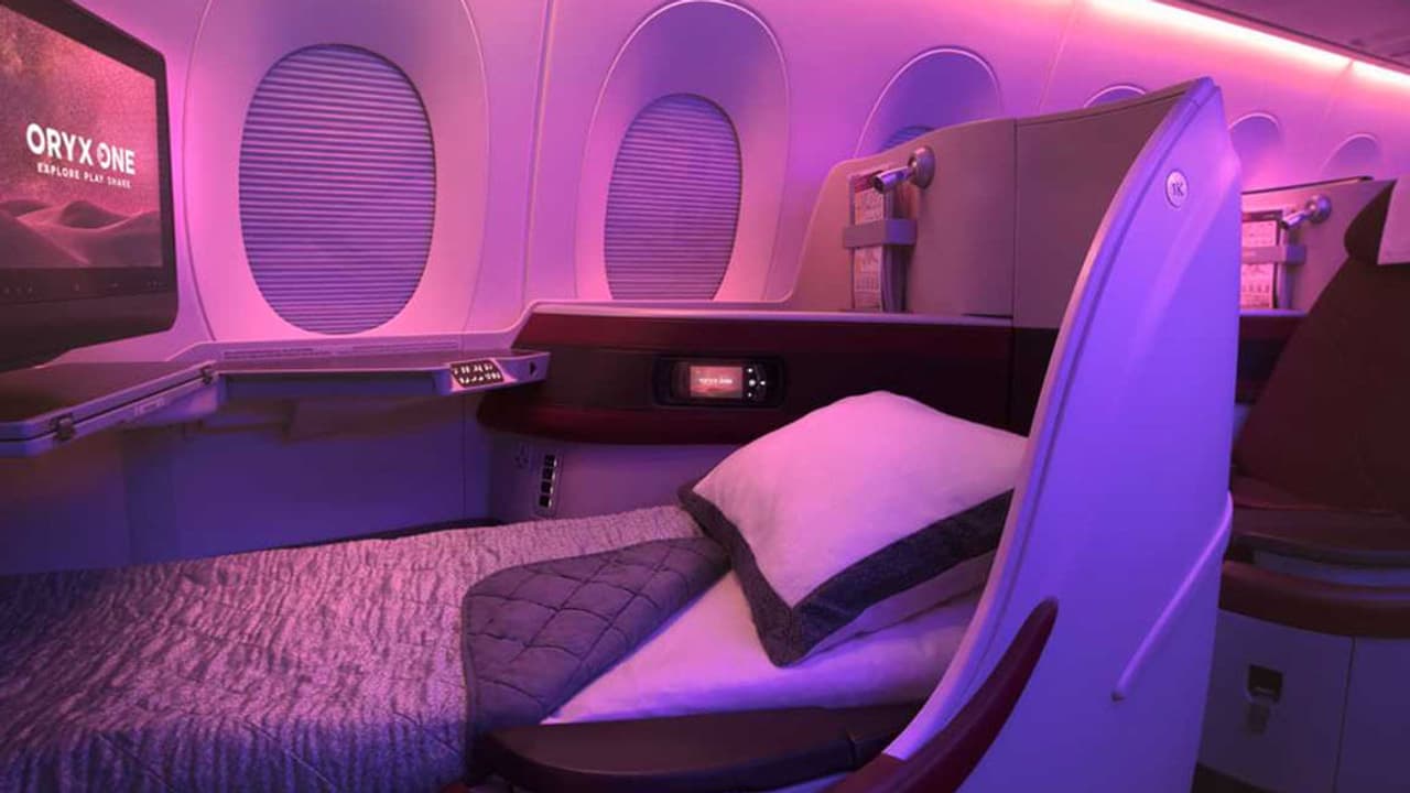 La cabine affaires de Qatar Airways La cabine affaires de Qatar Airways