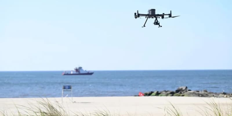 Un drone déployé sur les plages new-yorkaise par les pompiers de la ville.