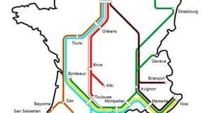 Carte des lignes de trains de nuit (actuelles et futures)